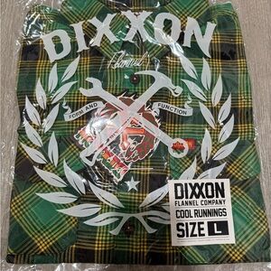 DIXXON Green and Yellow Plaid Flannel Shirt
